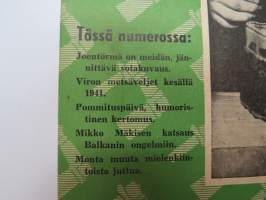 Hurtti Ukko 1944 nr 2 helmikuu - Suomen sodan  sankaritarinoita, sis. mm. seur. artikkelit / kuvat / mainokset; Joentörmä on meidän!, Viljo Rauta - Joonas,