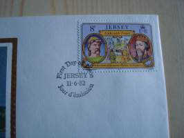 Viikinkilaiva, Links with France, 1982, Jersey, ensipäiväkuori, FDC. Katso myös muut kohteeni mm. noin 1200 erilaista amerikkalaista ensipäiväkuorta