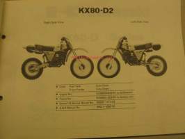 Kawasaki KX80-D ´82 parts catalogue varaosaluettelo