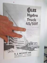 Coles Hydra Truck 45 / 50 T autonosturi - S.J. Myntt Oy -esite / brochure