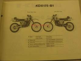 Kawasaki KDX175-B ´81 parts catalogue varaosaluettelo