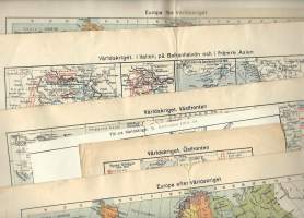 I Maailmansota karttoja 6 kpl - taitettu kirjekokoon