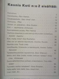 Kaunis Koti 1971 nr 2, sis. mm. seur. artikkelit / kuvat / mainokset; Tunnetko vanhat Kustavilaiset kalusteesi, Vilka Oy, katso sisältö tarkemmin kuvista.