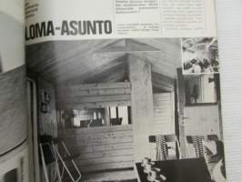 Kaunis Koti 1970 nr 4, sis. mm. seur. artikkelit / kuvat / mainokset; Punainen tupa ja perunamaa - Arkkitehti Tuula Sorainen, Käsite Vuokko, katso sisältö