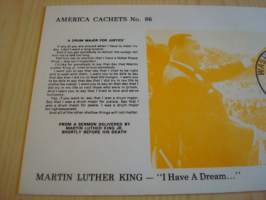 Martin Luther King Jr. 1979, USA, ensipäiväkuori, FDC. Katso myös muut kohteeni mm. noin 1200 erilaista amerikkalaista ensipäiväkuorta 1920-luvulta