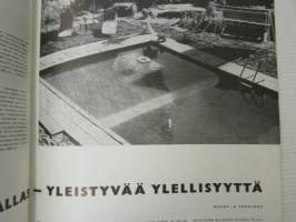 Kaunis Koti 1966 nr 4, sis. mm. seur. artikkelit / kuvat / mainokset; Kansikuva Maire Revell ja Claire Aho, Taidemaalari Kauko Lehtinen, Uima-allas yleistyvää