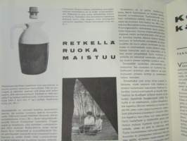 Kaunis Koti 1966 nr 4, sis. mm. seur. artikkelit / kuvat / mainokset; Kansikuva Maire Revell ja Claire Aho, Taidemaalari Kauko Lehtinen, Uima-allas yleistyvää