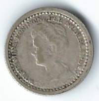Hollanti / Alankomaaat  10 cent  1918 - ulkomainen kolikko hopeaa