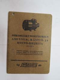 Strömberg 34 H 212 A oikosulkumoottorien asennus-, käyttö- ja hoito-ohjeita -electric motor manual