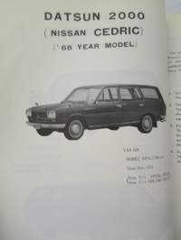 Nissan Cedric Model 130 series, Parts Catalog Pub. No C-069E -varaosaluettelo