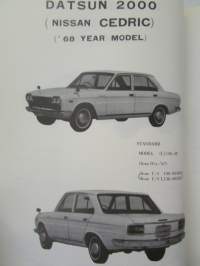 Nissan Cedric Model 130 series, Parts Catalog Pub. No C-069E -varaosaluettelo