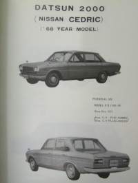 Nissan Cedric Model 130 series, Parts Catalog Pub. No C-069E -varaosaluettelo