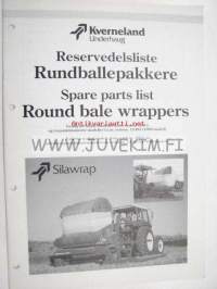 Kverneland Round Bale Wrapper -pyöröpaalikäärintälaite varaosaluettelo englanniksi