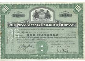 The Pennsylvania Railroad Company 1935 rautatie  - osakekirja