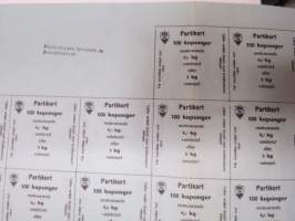 Helsingin kaupunki - Elintarvikelautakunta - Tukkukortti 100 kuponkia vastaava 6,5 kg vehnäleipää tahi 5 kg vehnäjauhoja / 100 kuponger motsvarande 6,5 kg