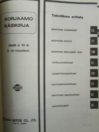 Datsun korjaamokäsikirja malli A10 &amp; A12 Moottori - Korjaamokäsikirja
