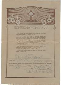 Konfirmationsbevis / Rippikoulutodistus  Turku 1943 todistus