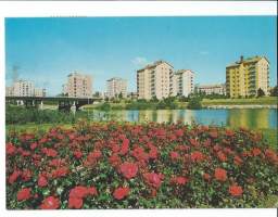 Oulu, Koskikeskus  - paikkakuntakortti,  kulkenut 1973