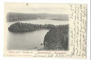 Hämeenlinna, Aulangon järvi   - paikkakuntakortti,  kulkenut  1902