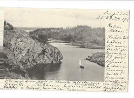 Naantali, Nådendal sund    - paikkakuntakortti,  kulkenut  1902