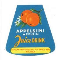 Appelsiini Juice Drink -  juomaetiketti
