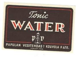 Tonic Water -  juomaetiketti