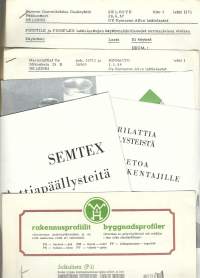 Lattianpäällystykseen liittyvää materiaalia - esitteitä hinnastoja ohjeita 1950 luku n 400 g