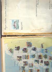 Kuvakertomus Norja matka 1957  - valokuva  yli 20 kpl, kuitteja, karttoja yms olkikoristeisessa albumissa  paino 650 g