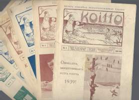 Koitto 1938-1939  nrot 1,2,3,4,5,6 ja9  yht 7 lehteä