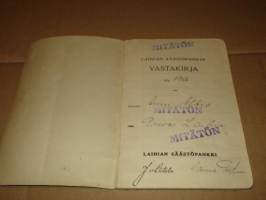 Laihian Säästöpankin vastakirja 1933-1946