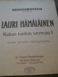 lauri hämäläinen kuhun taidan verratalaulu pianon säestyksellä