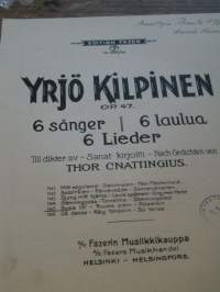 yrjö kilpinen 6 sånger 6 laulua 6lieder