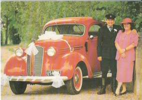 Dodge Business  vm 1937 - autopostikortti, postikortti kulkematon