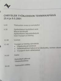 Chrysler Työnjohdon Tekniikkapäivä 25.4. 2001 ja 9.5. 2001 - Chrysler / Jeep