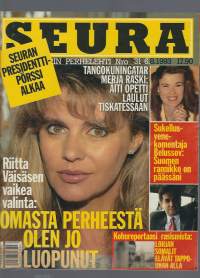 Seura 6.8.1993 nr 31 / Riitta Väisänen, Lohjan somalit , tangokuningatar Merja Raski, sukellusvenekomentaja Belussov ja Suomen rannikko