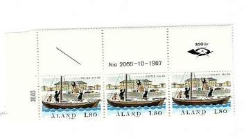Åland, Posti 350 v  1987 LaPe 26 ** postituore  3 kpl  postimerkki