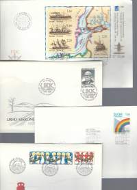 Ensipäiväkuori  erä kaikki   Suomen vuoden 1986 FDC-kuoret yht 11 kpl
