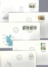 Ensipäiväkuori  erä  Åland 1986-1988  FDC-kuoret yht 9 kpl