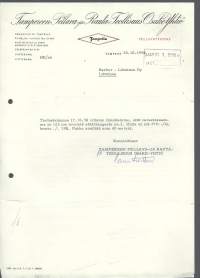 Tampella Oy Pellavatehdas 1958  - firmalomake