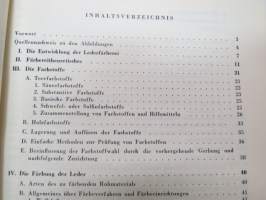 Farbige Leder - Herstellung farbiger Läder  in ihrer praktischen Anwendung (Ledertechnische Bibliothek nr 1) -nahanvärjäyksen teknillisten seikkojen