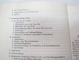 Farbige Leder - Herstellung farbiger Läder  in ihrer praktischen Anwendung (Ledertechnische Bibliothek nr 1) -nahanvärjäyksen teknillisten seikkojen
