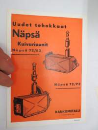 Näpsä 72/ö3 - 72/P2 kuivuriuunit - Kaukometalli (Ylihärmä) -myyntiesite / grain drying systems, sales brochure