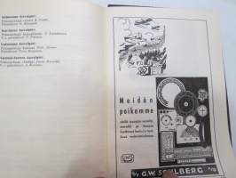 Aseveljien kalenteri 1943, sisältää kalenteriosuuden, johon kirjattu sotatapahtumat 1930-42 loppuvuosi, mm. seur. artikkelit; Sota kansojen ja erityisesti oman