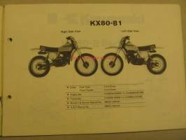 Kawasaki KX80-B parts catalog varaosaluettelo