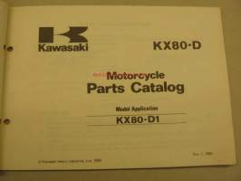 Kawasaki KX80-D ´81 parts catalog varaosaluettelo