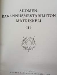 Rakennusmestarien Keskusliiton matrikkeli III