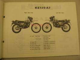 Kawasaki KE125-A ´81 parts catalog varaosaluettelo