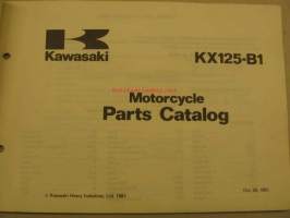 Kawasaki KX125-B ´82 parts catalog -varaosaluettelo