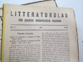 Litteraturblad - För allmän medborgerlig bildning 1863 årsgång 1-8, (9-10 saknas) -litterary magazine