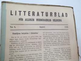 Litteraturblad - För allmän medborgerlig bildning 1863 årsgång 1-8, (9-10 saknas) -litterary magazine